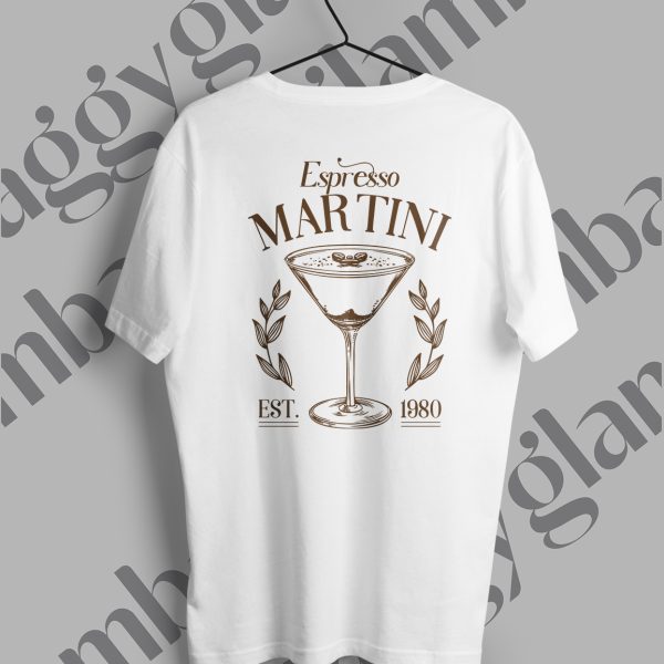 Espresso Martini Baskılı Beyaz Tişört