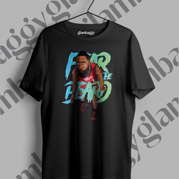 James Harden Fear The Beard Baskılı Siyah Tişört