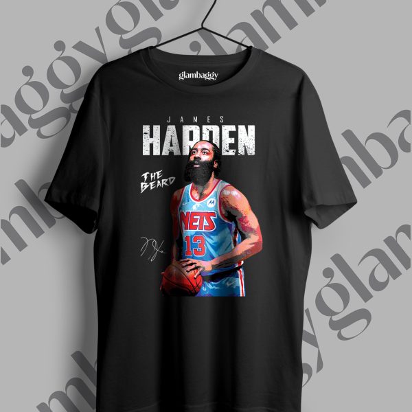 James Harden Baskılı Siyah Tişört