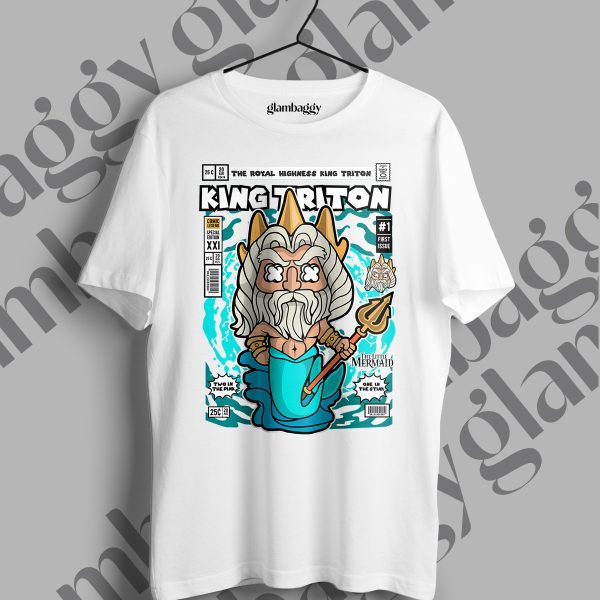 King Triton Funko Pop Baskılı Beyaz Tişört