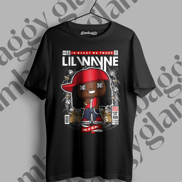Lil Wayne Funko Pop Baskılı Siyah Tişört