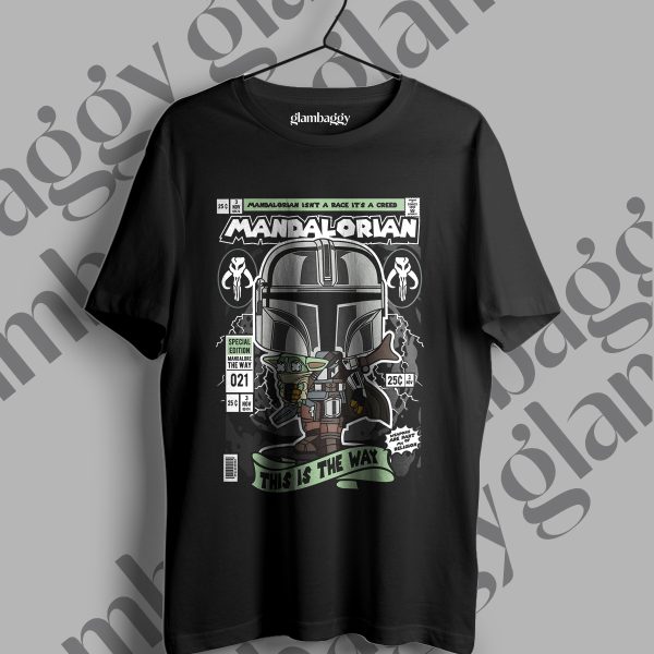 Mandalorian Funko Pop Baskılı Siyah Tişört