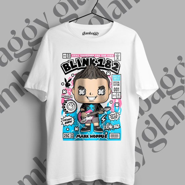 Blink 182 Funko Pop Baskılı Beyaz Tişört