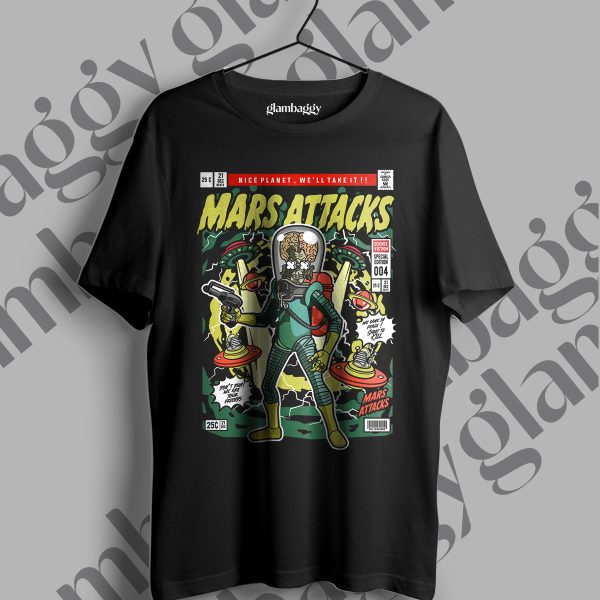 Mars Attacks Funko Pop Baskılı Siyah Tişört