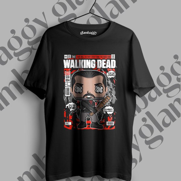 The Walking Dead Funko Pop Baskılı Siyah Tişört