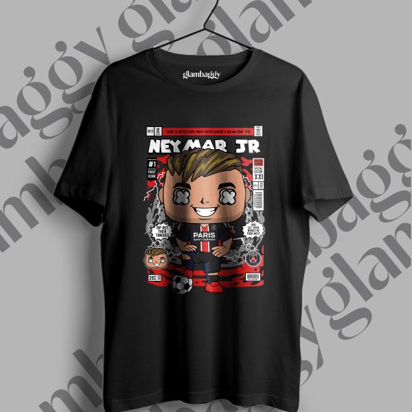 Neymar Jr Funkopop Baskılı Siyah Tişört