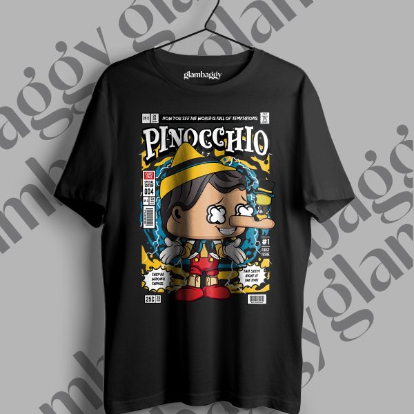 Pinocchio Funko Pop Baskılı Siyah Tişört