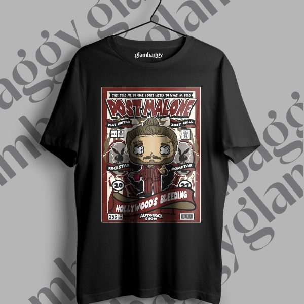 Post Malone Funkopop Baskılı Siyah Tişört