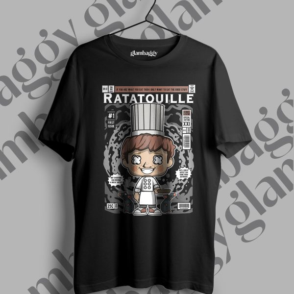 Ratatouille Funko Pop Baskılı Siyah Tişört