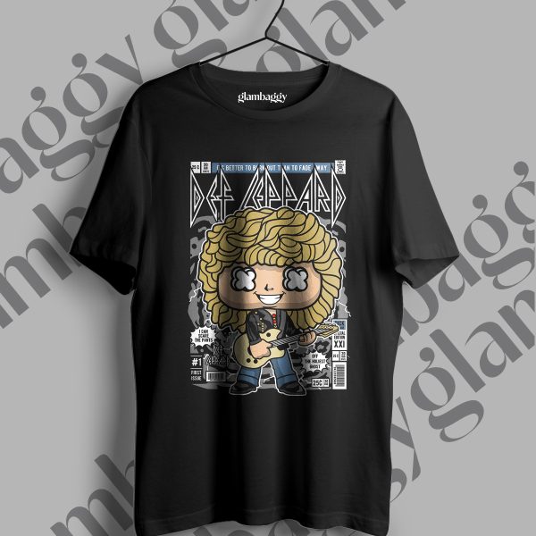 Def Leppard Funko Pop Baskılı Siyah Tişört