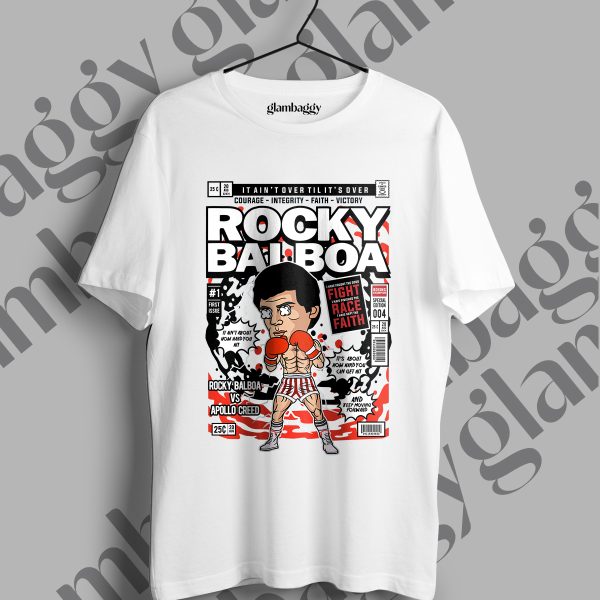 Rocky Balboa Funko Pop Baskılı Beyaz Tişört