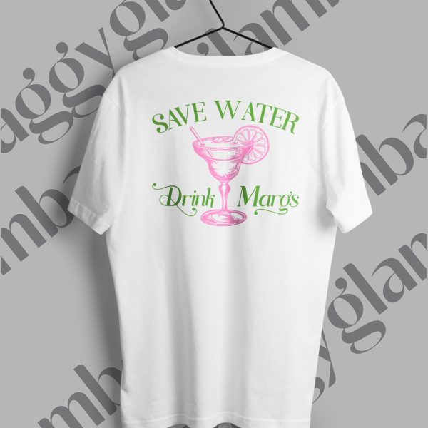 Save Water Drink Maro’s Baskılı Beyaz Tişört