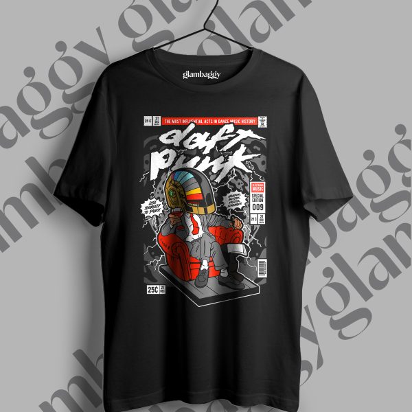 Daft Punk Funko Pop Baskılı Siyah Tişört