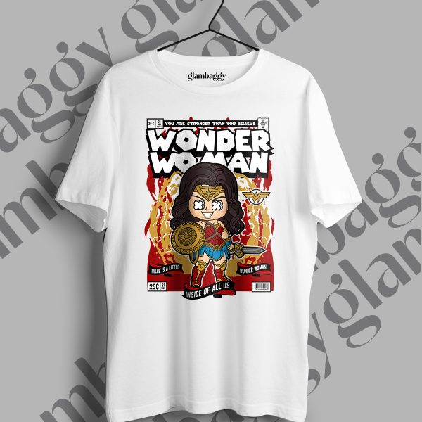 Wonder Woman Funko Pop Baskılı Beyaz Tişört